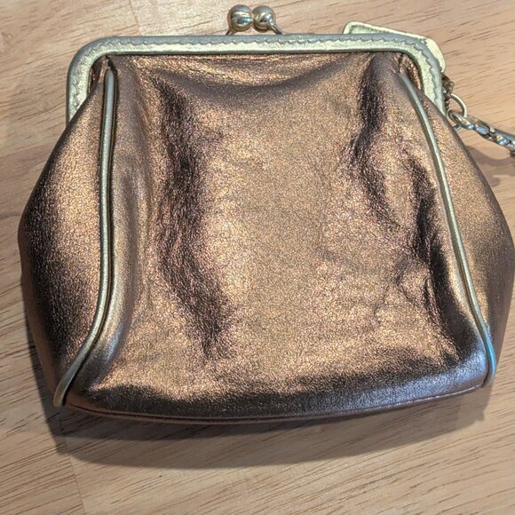 Coach Legacy 65th Anniversary Metallic Gold Leather Wristlet - Picture 2 of 5